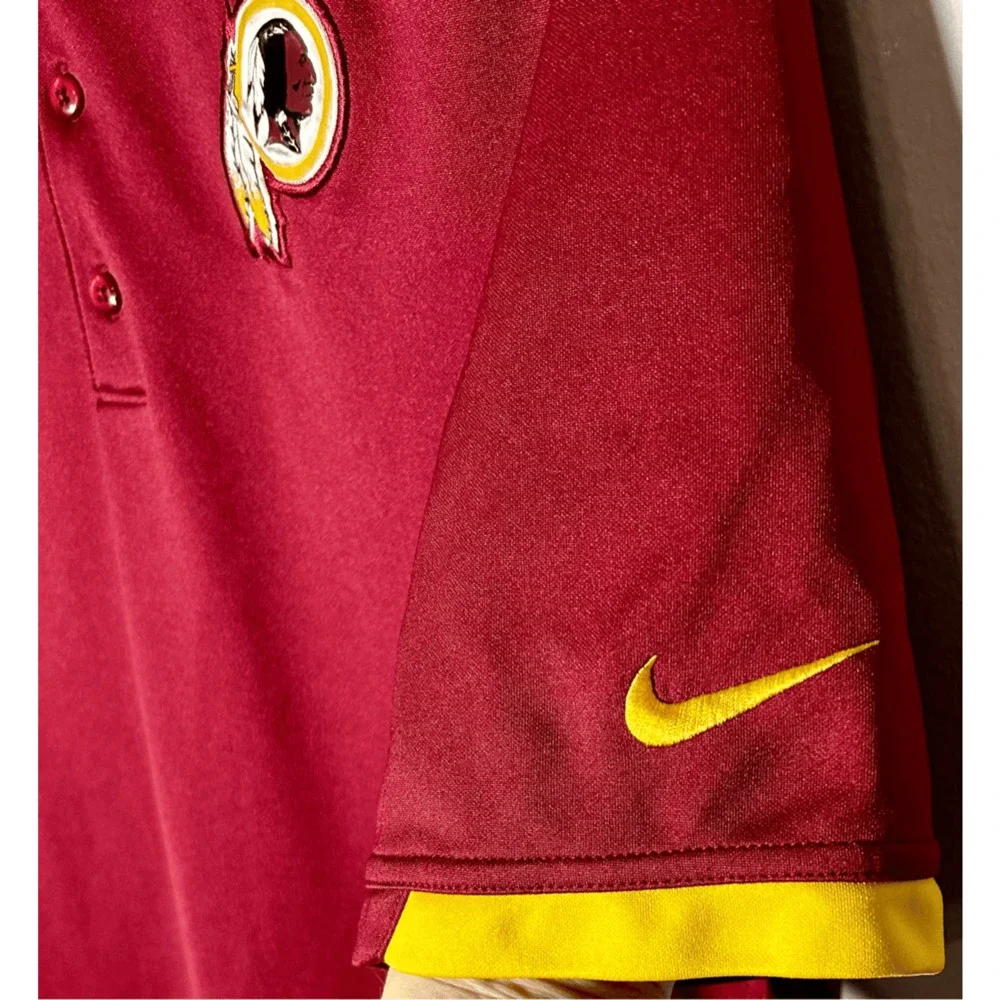Washington Redskins Nike Onfield Burgundy & Gold Dri-fit Polo Athletic Golf Sz S